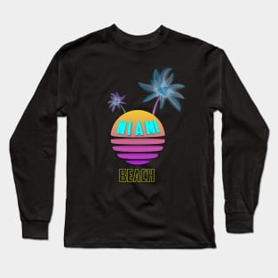 neon Miami beach Long Sleeve T-Shirt